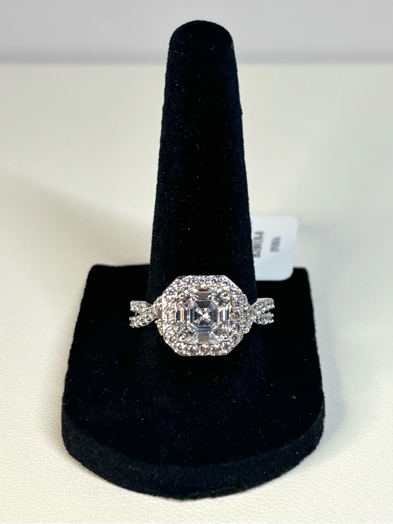 Sterling Silver Asscher Cut Ring